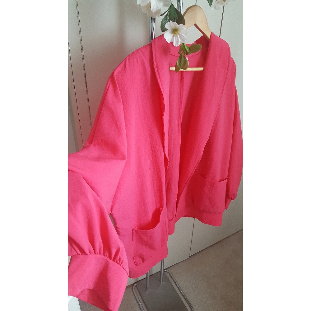 90's AVON Collection🎀 Pink Oversized Wide Sleeve Summer Jacket